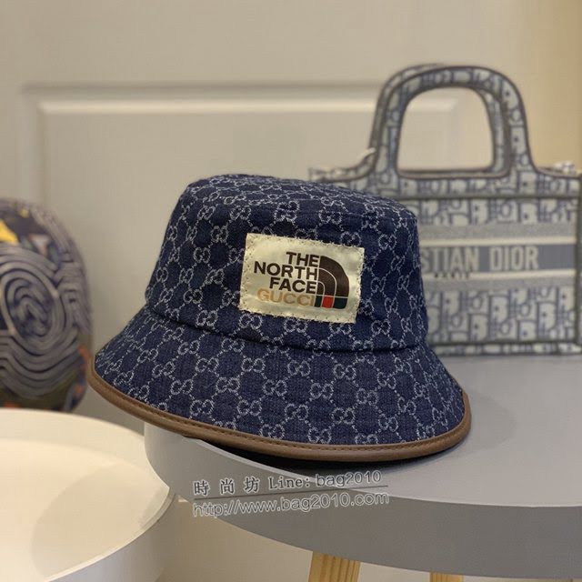 Gucci北面聯名款帽子 古馳水洗牛仔漁夫帽遮陽帽  mm1659